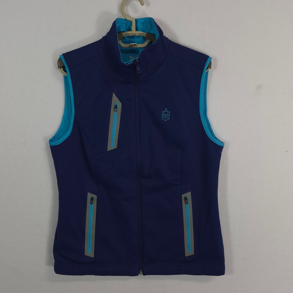 Zero Restriction Tour Series Vest Womens Medium Blue Golf Performance Full Zip